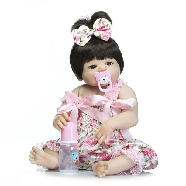 Details about   55cm Realistic NPK Bebe Doll Reborn Baby Toddler Girl Full Body Silicone Vinyl